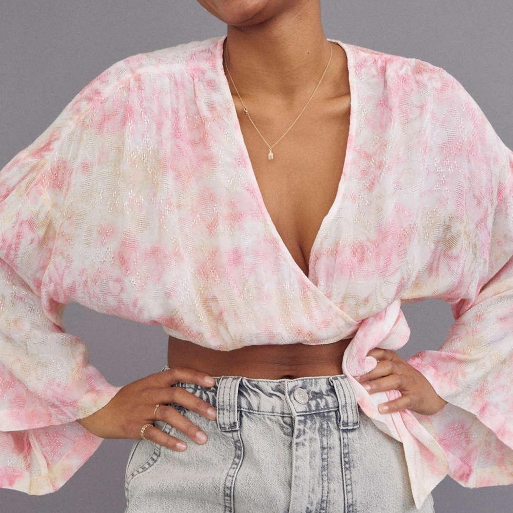 UO CASSANDRA WRAP TOP